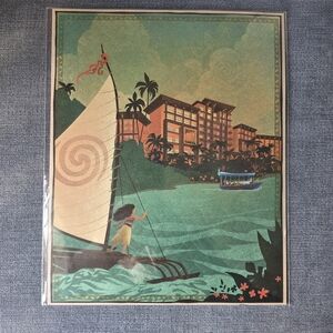New Disney DVC Island Tower Polynesian Print Moana Artwork by Bret Iwan
